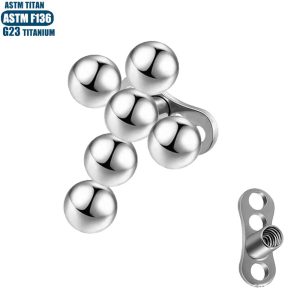 F136 Titanium Alloy Buried Nail with Internal Thread Zircon Claw Skin Implant Jewelry for Men Women