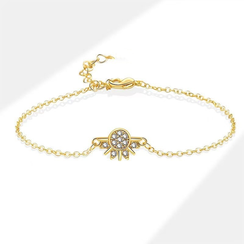 Moon & Sun Zirconium Couple Bracelet, Trendy Fashion Accessories for Anniversary Gift, Gold Color - Image 5