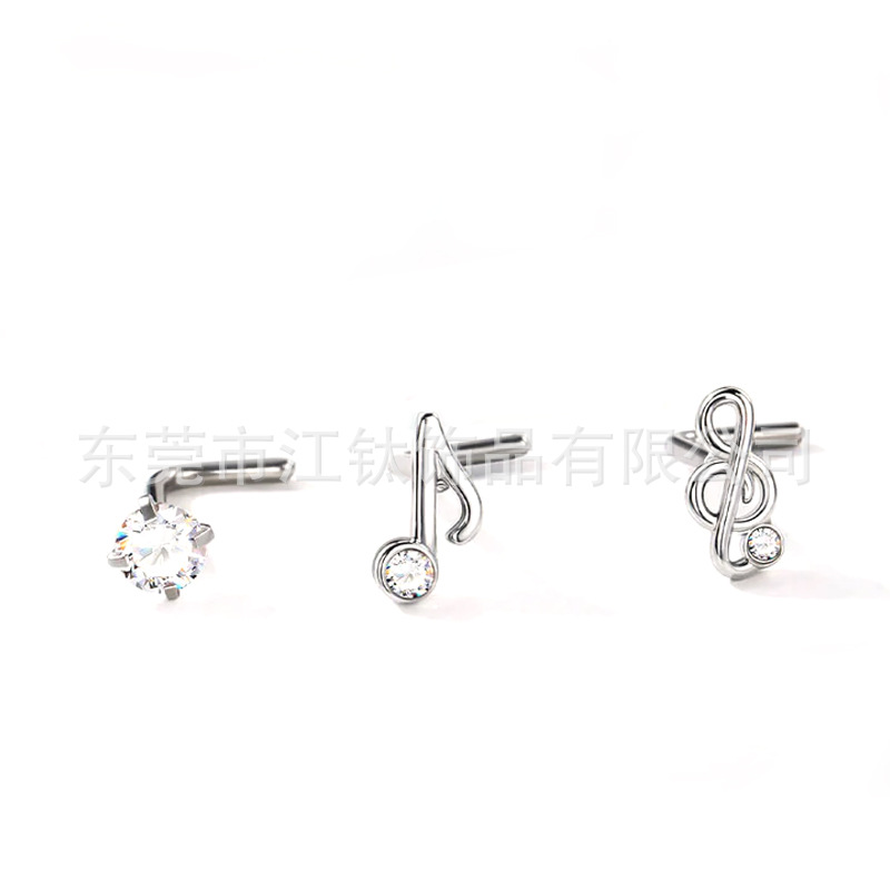 G23 Titanium Alloy Nose Stud Jewelry - Music Note Design for Men Women - Image 5