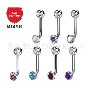G23 Titanium F136 Genital Ring with Zirconia - Cross-Border Best Seller Body Piercing Navel Ring