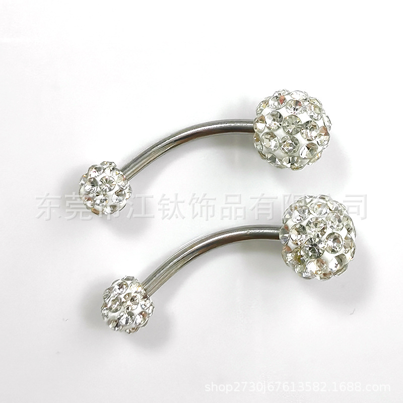 G23 Titanium Navel Ring Shambhala Diamond Flash Body Piercing Jewelry Belly Button Nail - Image 4