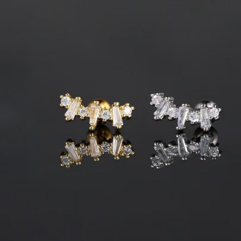 Zircon Screw Ball Ear Bone Nail Small Stainless Steel Earring Fashion - Image 2