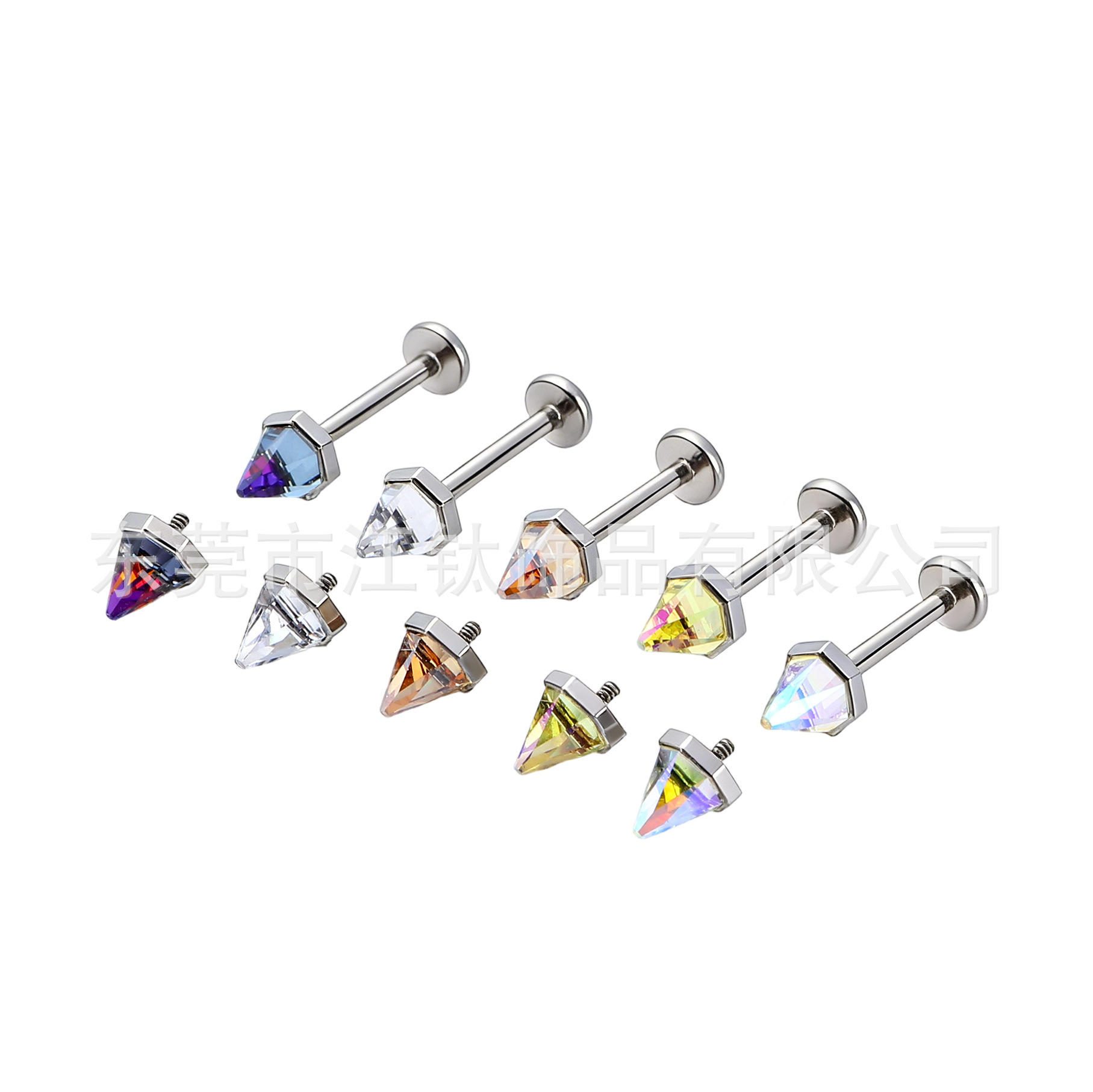 G23 Titanium Ear Cartilage Stud with Swarovski Crystal Cone - Image 5