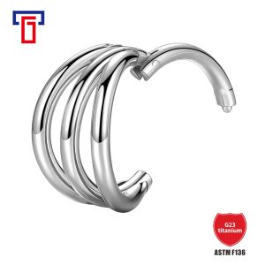 G23 Titanium Three Ring Nose Ring Closed Ring Alloy Hoop Earrings Body Piercing Jewelry