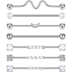 316L Surgical Steel Industrial Bridge Barbell Body Piercing Jewelry