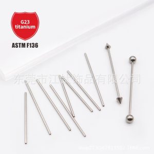 F136 Titanium Inner Thread Straight Bar Tongue Nail Ear Bridge Universal Style G23 Titanium Alloy Body Piercing Jewelry