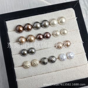 G23 Titanium Ear Stud with Embossed Mabe Pearl Butterfly Clasp - 0.8x10x12mm Cartilage Piercing Jewelry