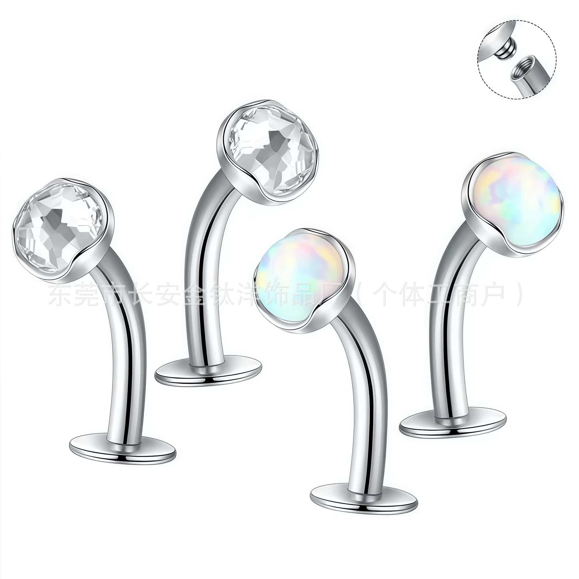 F136 Titanium Wavy Edge Australian Opal Czech Diamond Suspended Navel Ring Belly Button Piercing Jewelry - Image 5