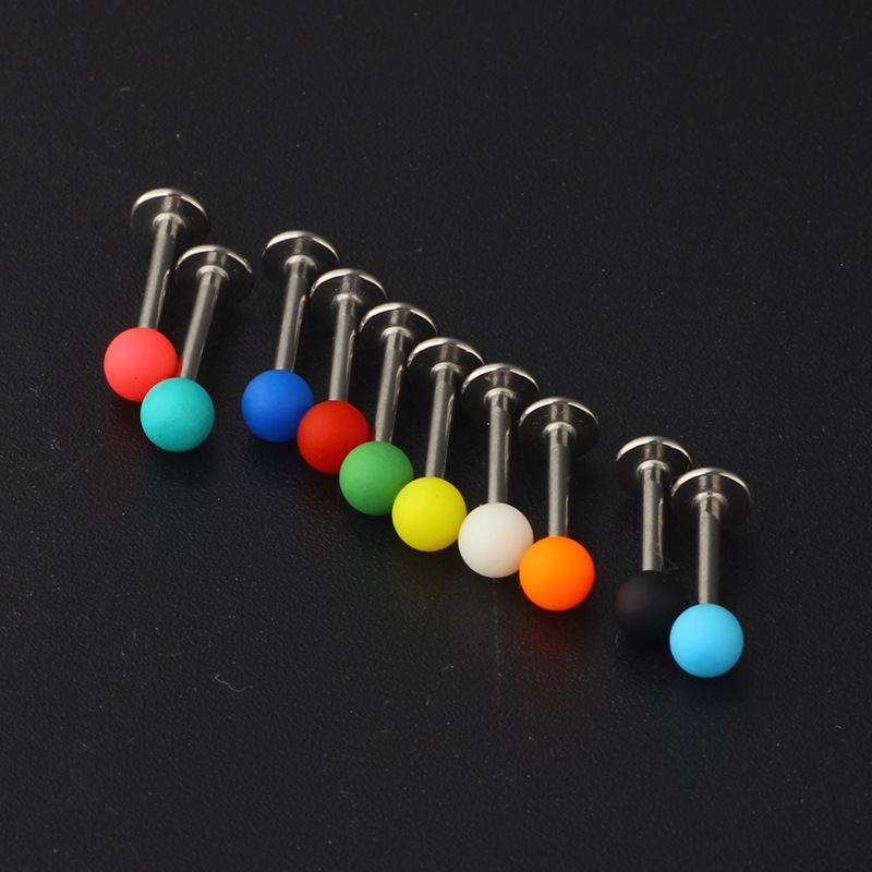 Leaf Shape Stainless Steel Body Piercing Multi-Use Ring for Lip, Eyebrow, Nose - Mixed Colors, Acrylic & Steel - Image 3