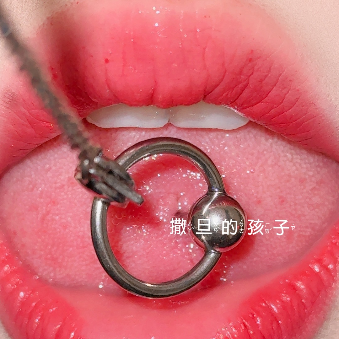 Satan's Child Spice Soul Titanium Steel Tongue Barbell Chain Tongue Ring Piercing Jewelry - Image 4
