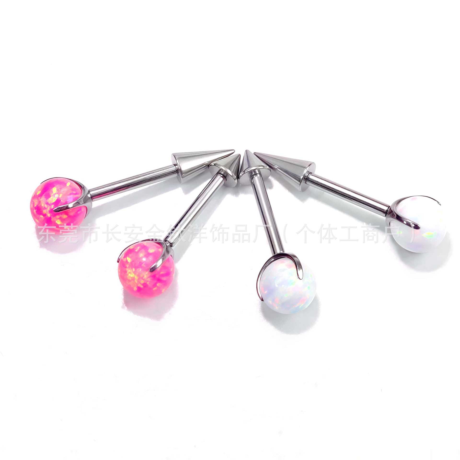 F136 Titanium Internal Thread Ear Bone Stud Opal Ear Stud Devil Ear Bone Stud G23 Titanium Alloy Body Piercing Jewelry - Image 4