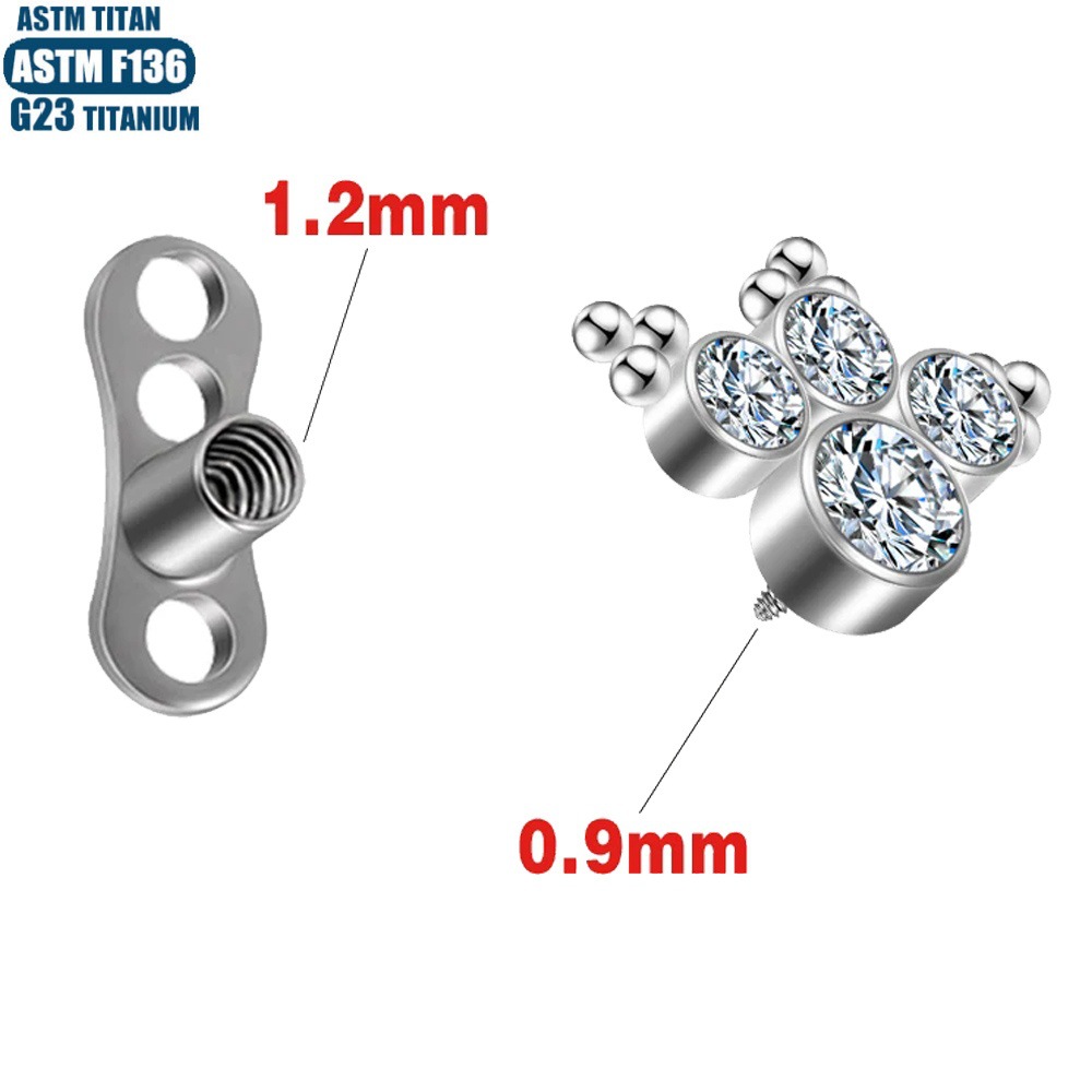 F136 Titanium Alloy Fashion Subcutaneous Implant Nail Diamond Embedded Nail Internal Thread Skin Nail Lock Bone Nail - Image 3