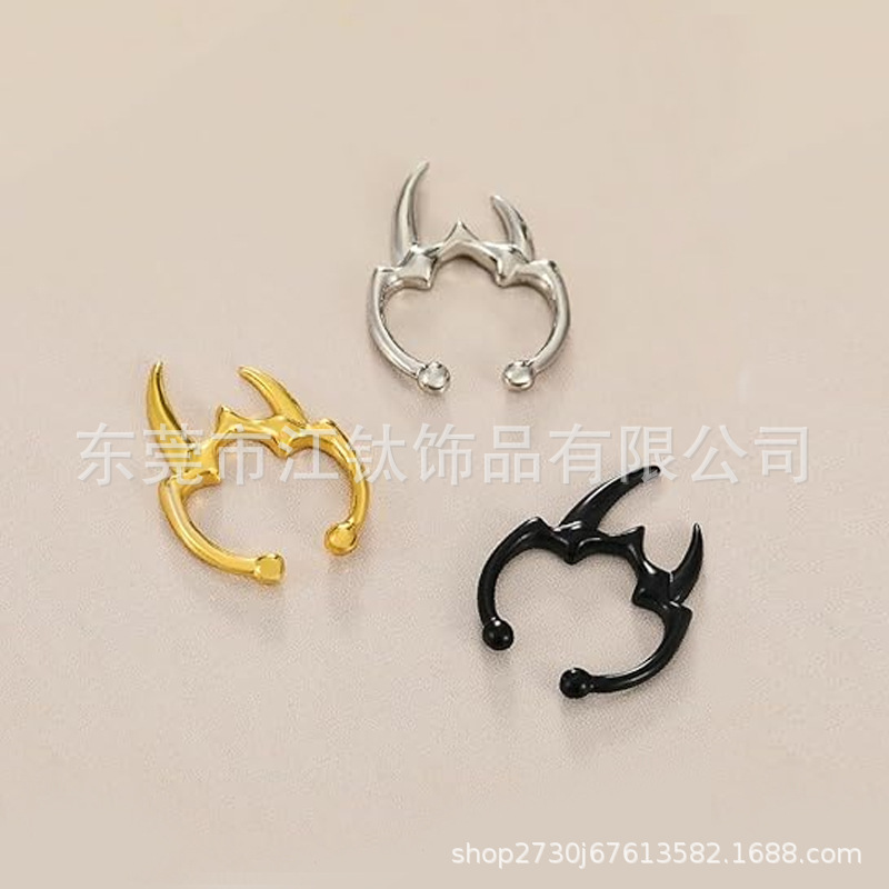 G23 Titanium Nose Clip Fangs Ring Triangle Non-Pierced Nose Ring Hoop Body Jewelry - Image 3