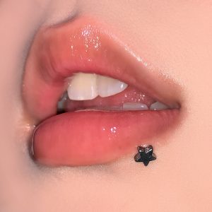 Star Pentagram Lip Nail Titanium Steel External Thread Simple Personality Lip Jewelry Hot Girl Piercing Accessories