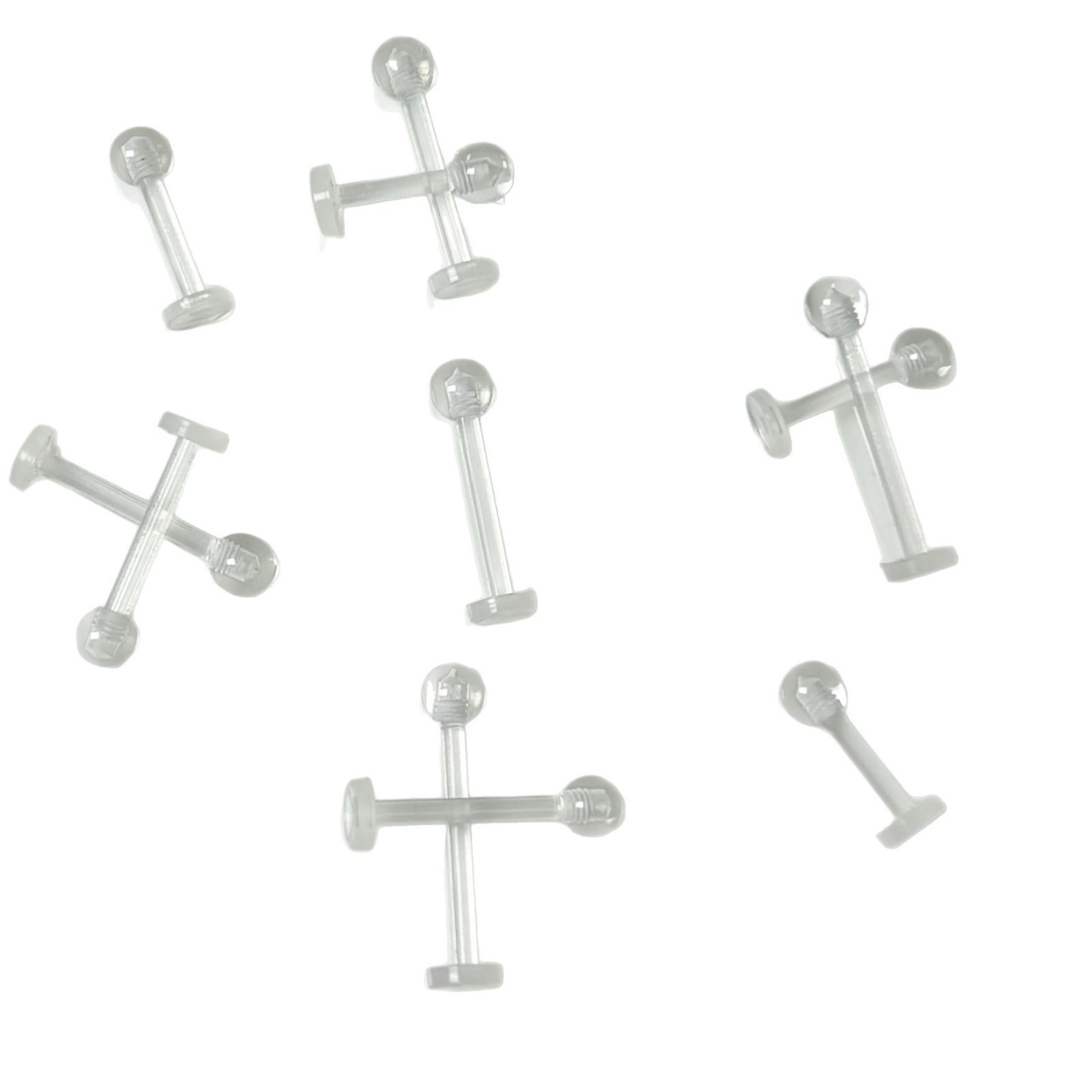 Acrylic Invisible Lip Stud 4mm Ball Clear Transparent Labret Piercing Jewelry Wholesale - Image 5