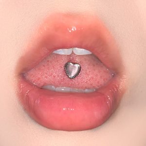 Love Cat Eye Stone Tongue Stud Steel Titanium External Thread Polarized Tongue Ring Niche Hot Girl Piercing Jewelry Wholesale