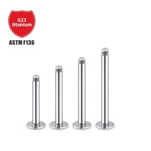 F136 Titanium Alloy Outer Tooth Earrings Flat Bottom Rod G23 Titanium Lip Nail Body Piercing Jewelry Ear Bone Nail Accessories