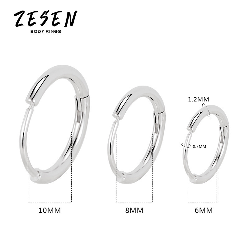 1.2mm Titanium Steel Circle Earring Stainless Steel Hoop Earring for Men Women Fashion - Image 5