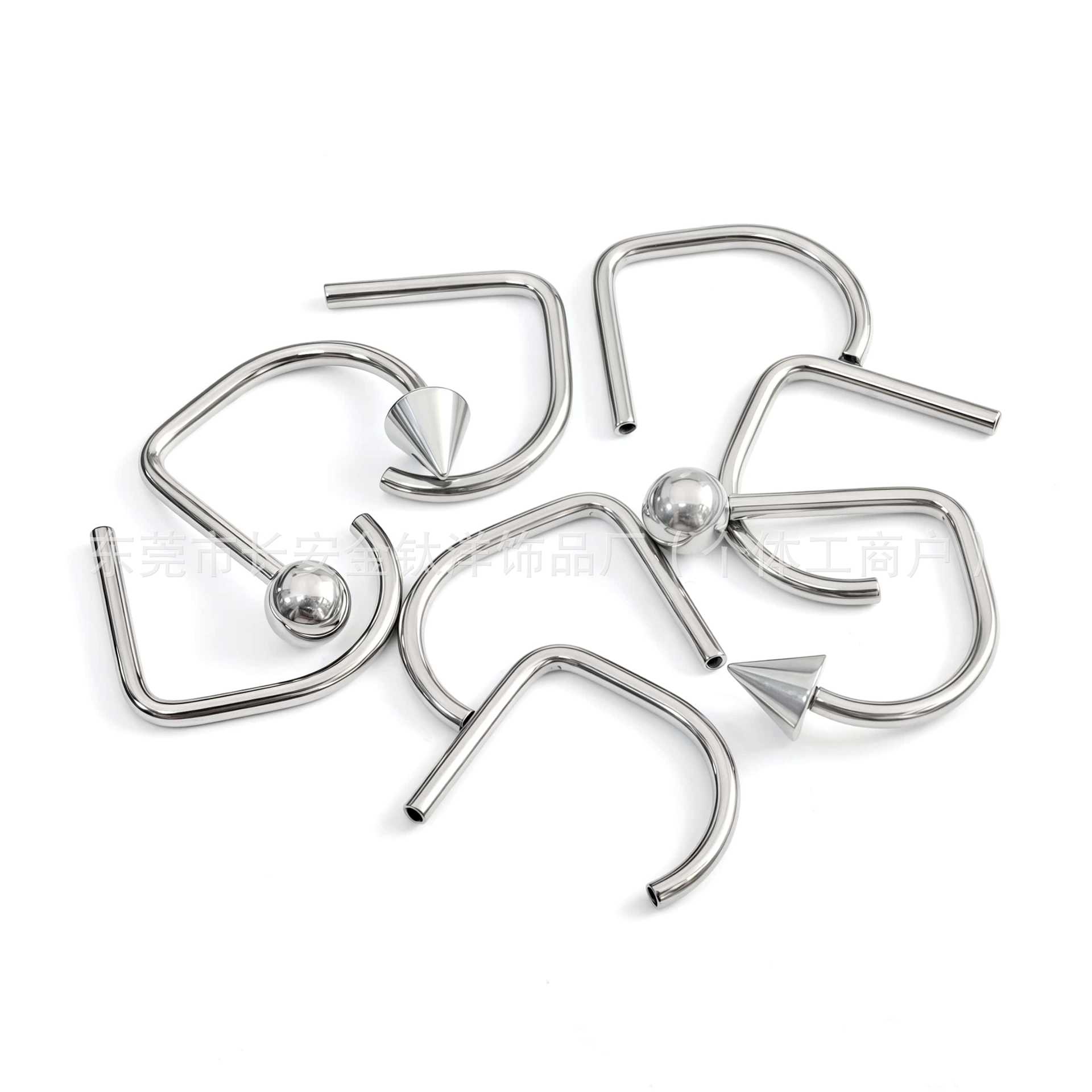 F136 Titanium D-Ring Internally Threaded Lip Ring Nose Ring Earring G23 Titanium Alloy Body Piercing Jewelry - Image 4