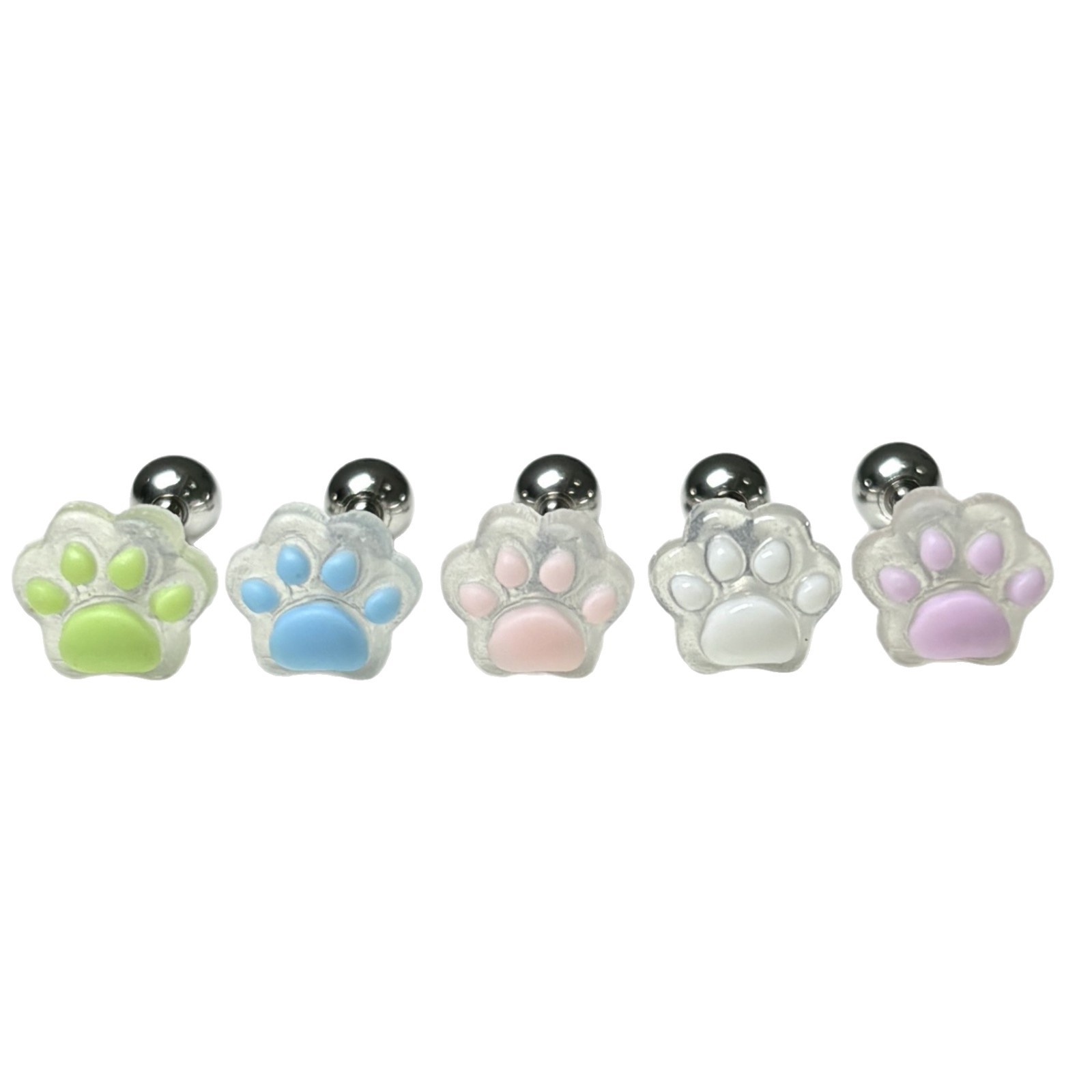 5 Colors Resin Cat Claw Tongue Barbell 316L Surgical Steel Tongue Piercing Jewelry - Image 5