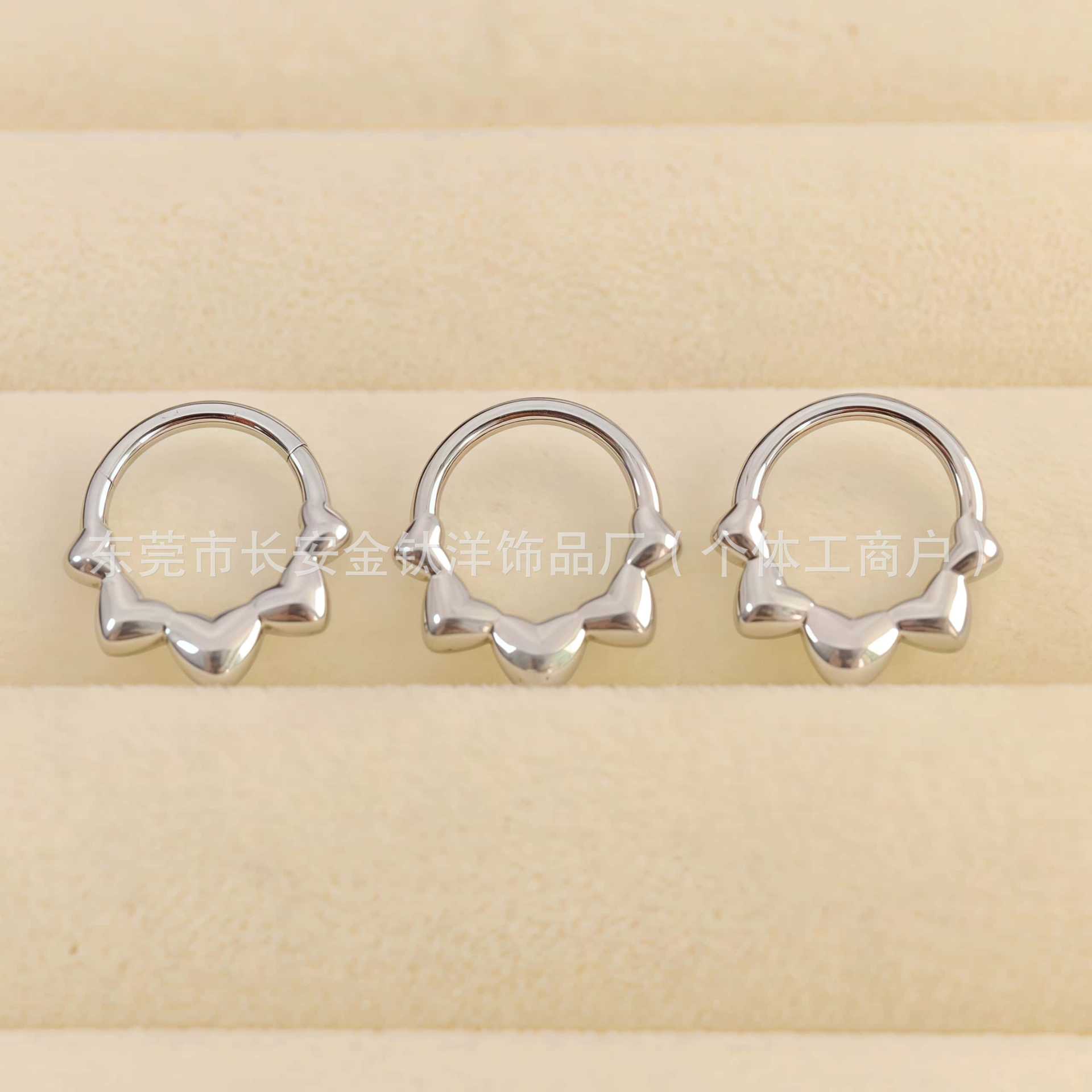 F136 Titanium Heart-Shaped Closed Ring Earring Nose Ring Seamless Ring Piercing Jewelry - Image 4