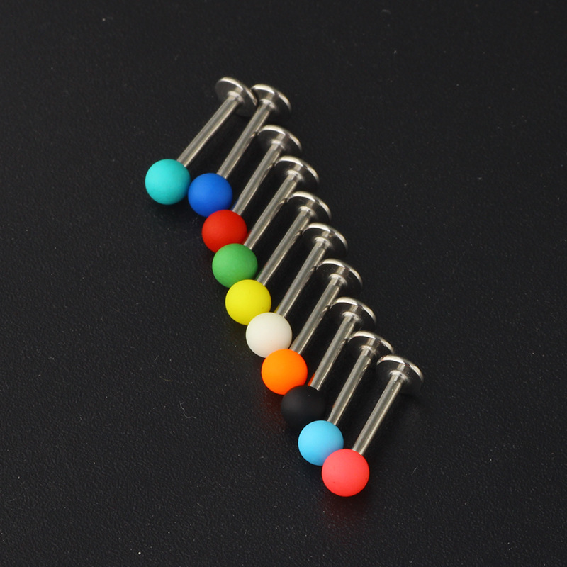 Leaf Shape Stainless Steel Body Piercing Multi-Use Ring for Lip, Eyebrow, Nose - Mixed Colors, Acrylic & Steel - Image 4
