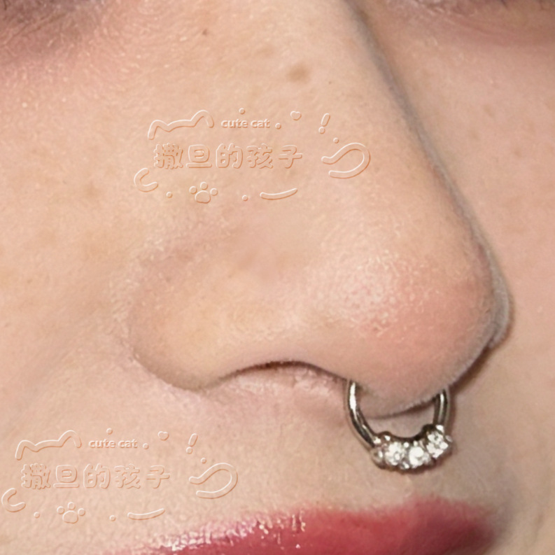 Satan's Children Slavic Aesthetics Nose Ring - 1.2mm Thick 10mm Diameter Septum Hoop, Titanium Steel Nose Stud for Ear Cartilage, Handcrafted Piercing Jewelry - Image 3