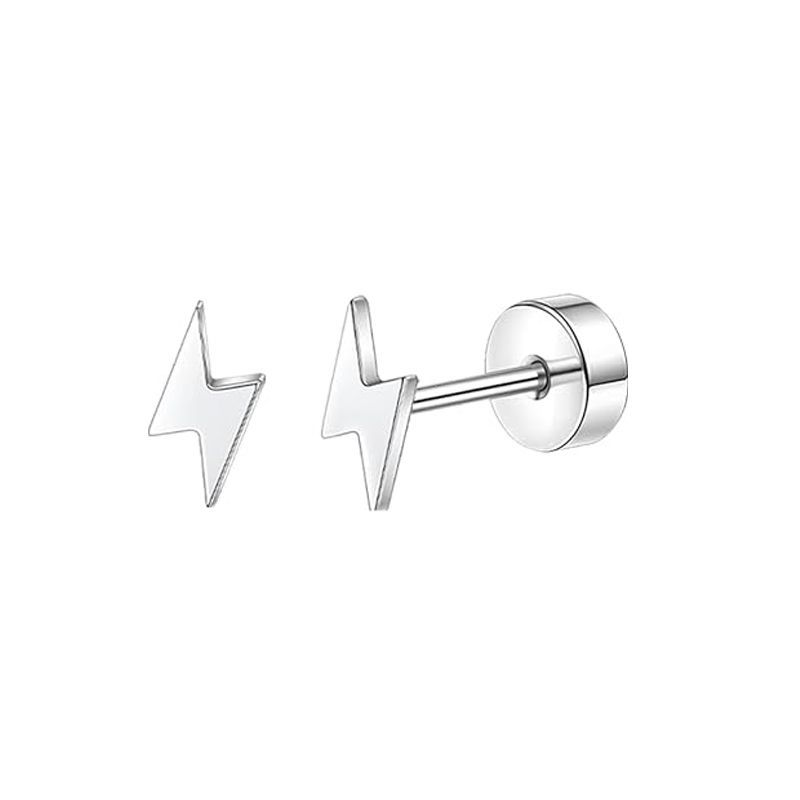 Stainless Steel Moon Heart Shaped Ear Bone Nail Screw Twist Ball Fashion Earrings European American Piercing Men's Earrings - Image 3