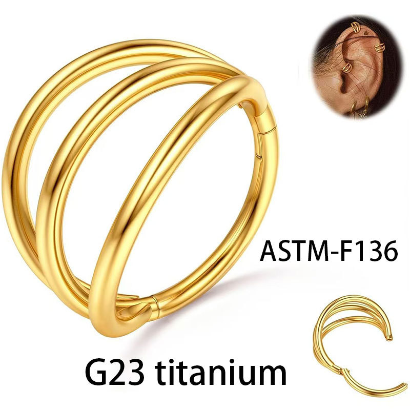 Customized F136 Titanium Seamless Nose Ring 16G Septum Hoop Earring Piercing Jewelry - Image 2