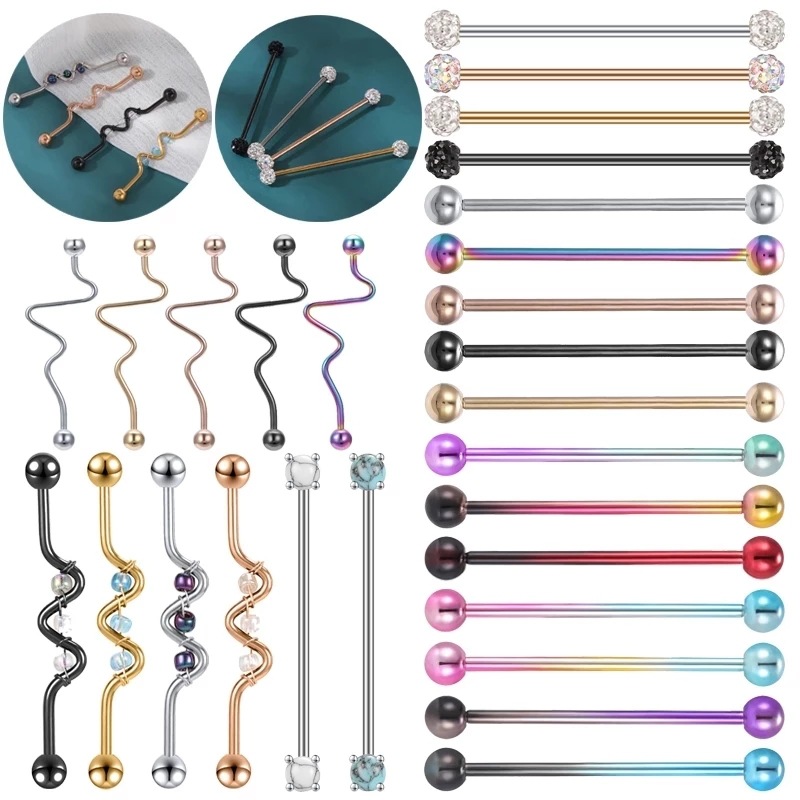 316L Titanium Steel Punk Style Bridge Ear Nail Retro Wine Nail Ear Puncture Earring - Image 3
