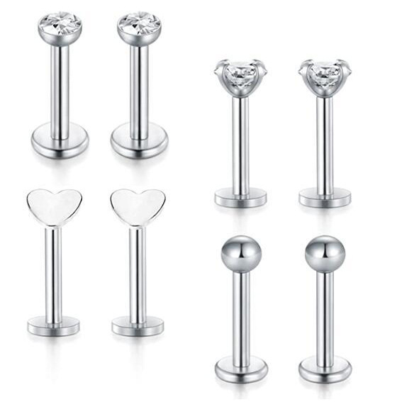 Stainless Steel Lip Nail Nose Ring 8 Sets Amazon Best-Selling Body Piercing Jewelry for Lip Nose Piercing Europe USA Cross-Border Supply - Image 2