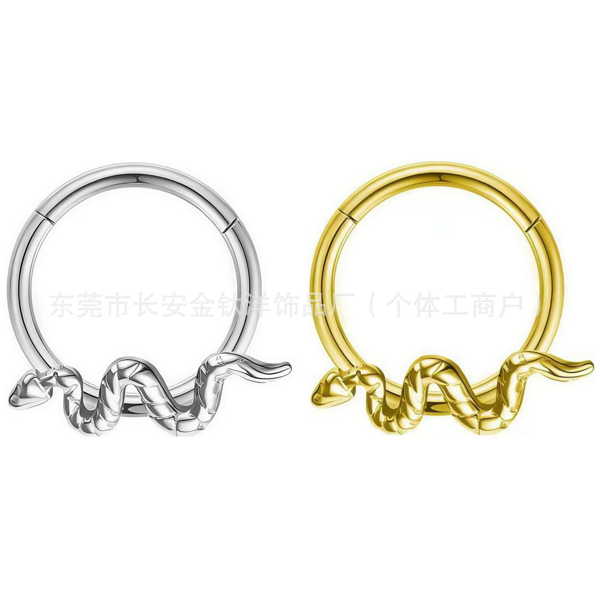 F136 Titanium Snake-Shaped Multifunctional Hoop Earrings - Closed Hoop Earrings for Body Piercing - Image 5