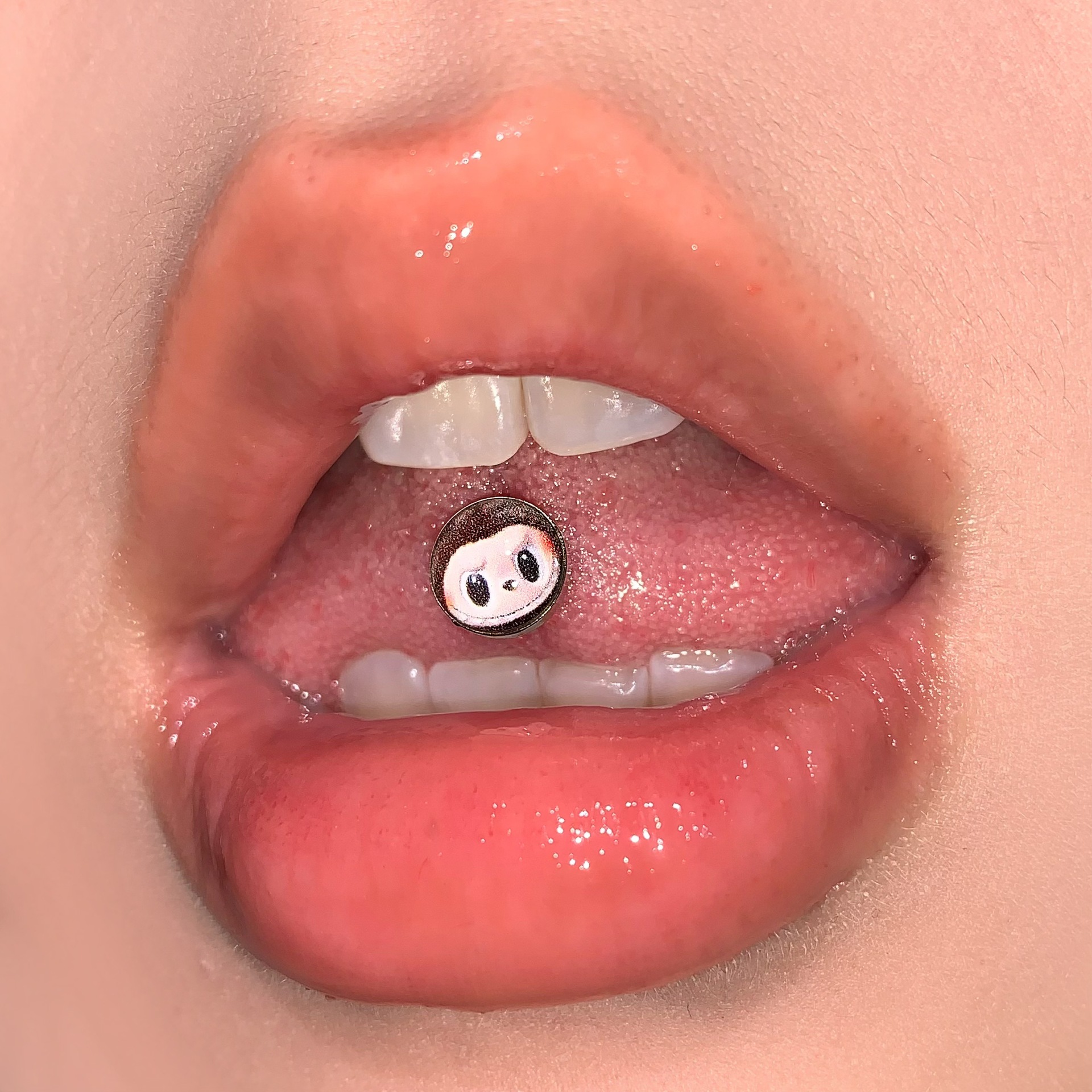 5-Color Labubu Tongue Barbell - External Thread Titanium Steel Tongue Ring, Cartoon Cute Tongue Piercing Jewelry Wholesale - Image 3