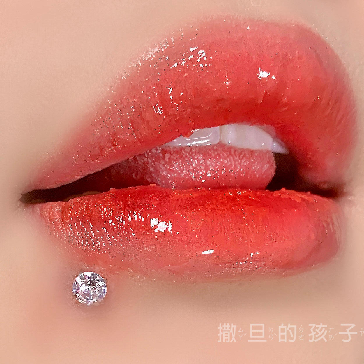 Satan's Child Rich Daughter Lip Nail Diamond Flash Internal Thread Flash Diamond Lip Nail Ear Bone Nail Hot Girl - Image 2