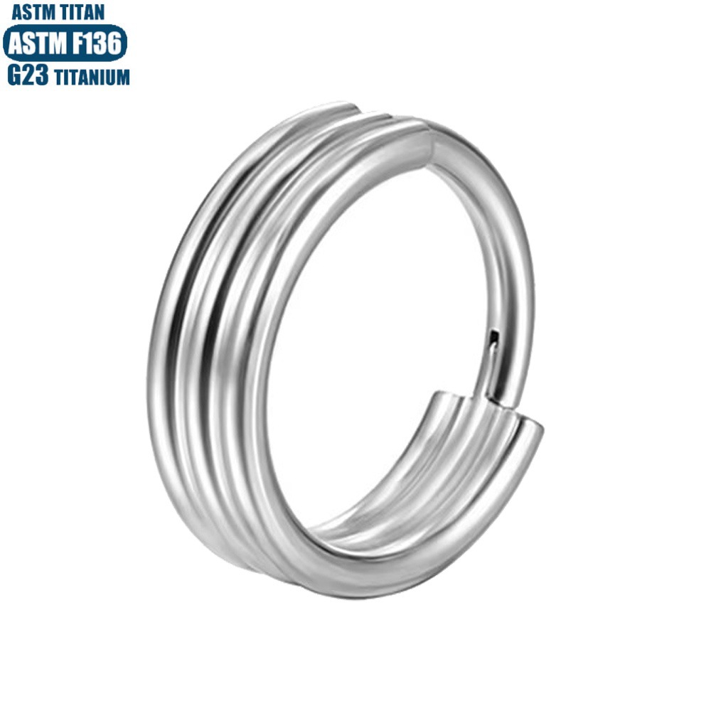 F136 Titanium Alloy Hinge Perforated Nose Ring Three-Layer Nasal Septum Seamless Ring Earring Hoops Female Body Piercing Jewelry - Image 4