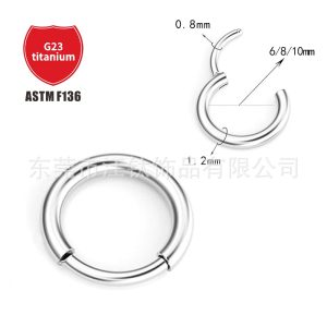 F136 Titanium Earring 16G 0.8mm Earring Nose Ring G23 Titanium Alloy Body Piercing Jewelry Earbone Earrings