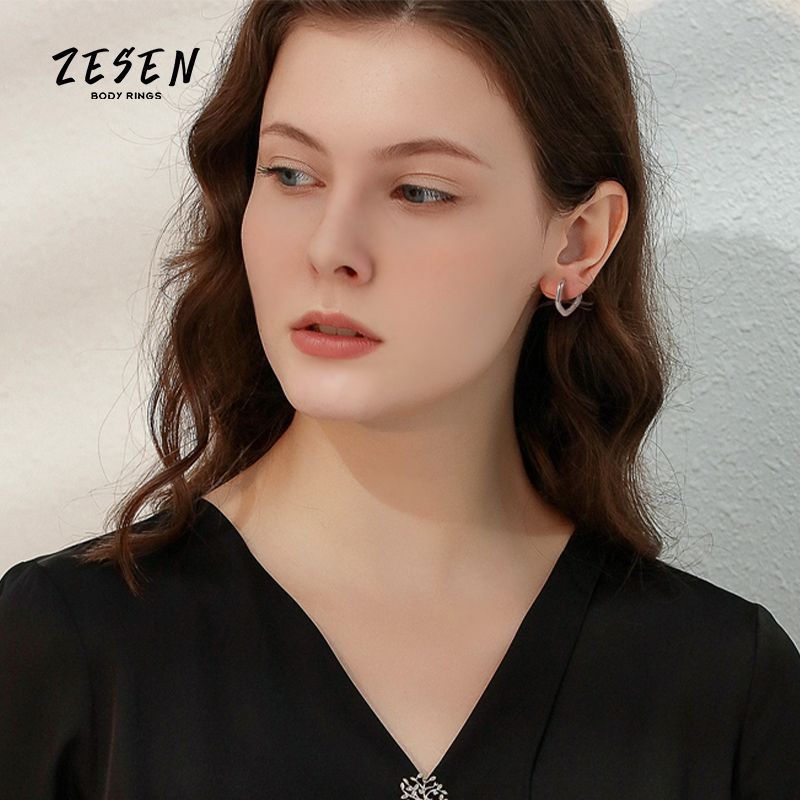 Hip Hop Geometric Triangle Stud Earring for Women - 316L Surgical Steel Flat Back Earring - Image 5