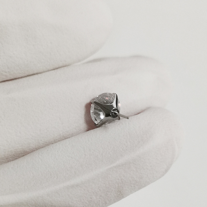 G23 Titanium Lip Piercing Jewelry Labret Stud with 5A Zircon Lip Nail Insertion Piercing - Image 2