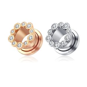 Auricle Ear Expander Pulley Unscrew Earring 316L Surgical Steel Geometric Style - Rose Gold 16mm