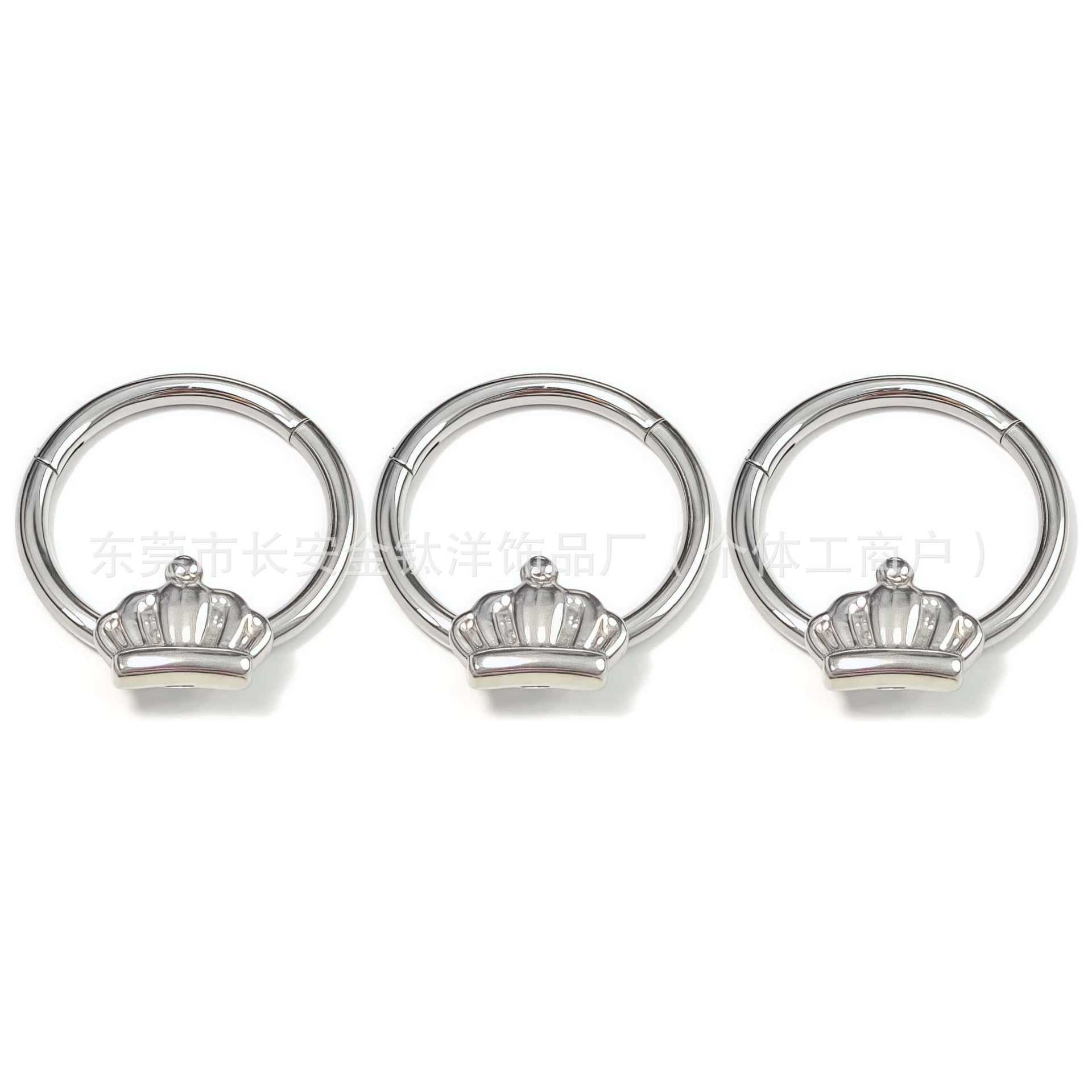 F136 Titanium Crown Seamless Open Ring Nose Septum Ring Earrings G23 Titanium Alloy Piercing Jewelry - Image 5