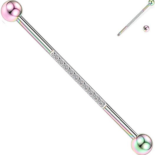 Stainless Steel Zircon Star Cartilage Earring Barbell Fashion Punk Piercing Jewelry Rose Gold - Image 5