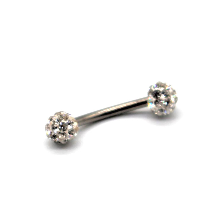 G23 Titanium Alloy Eyebrow Studs Double Head Soft Ceramic Mud Drill Rainbow Piercing Jewelry - Image 4