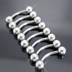 Stainless Steel Double Steel Ball Eyebrow Navel Ear Piercing Jewelry 6mm 8mm