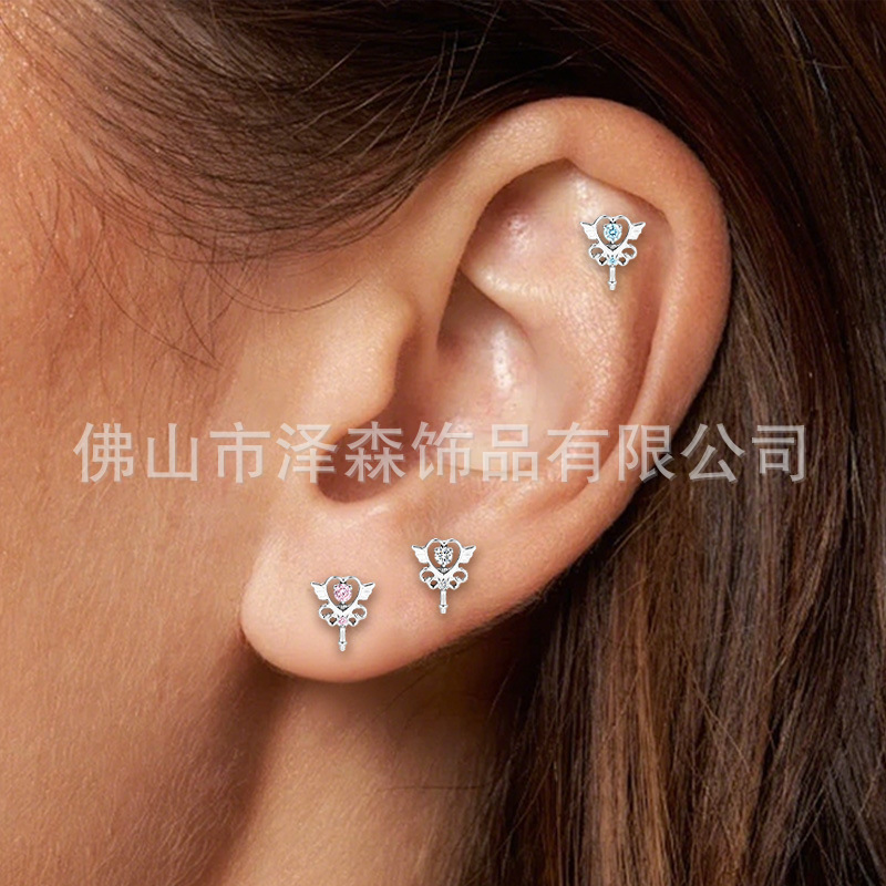 F136 Titanium Alloy Magic Wand Fairy Wand Earring - Ear Cartilage Lip Nail Tongue Piercing Jewelry Wholesale - Image 2