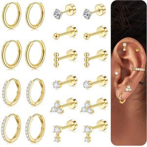 Amazon's Best-Selling 10 Pairs Stainless Steel Earrings Set - European American Niche Fashion Butterfly Earrings for Women Men
