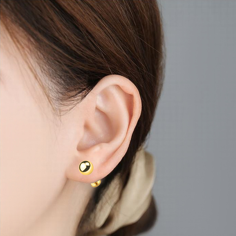 F136 Titanium Alloy Gold-Colored External Thread Ball with 18K Gold Round Ball for Internally Threaded Rod Piercing Jewelry - Image 2