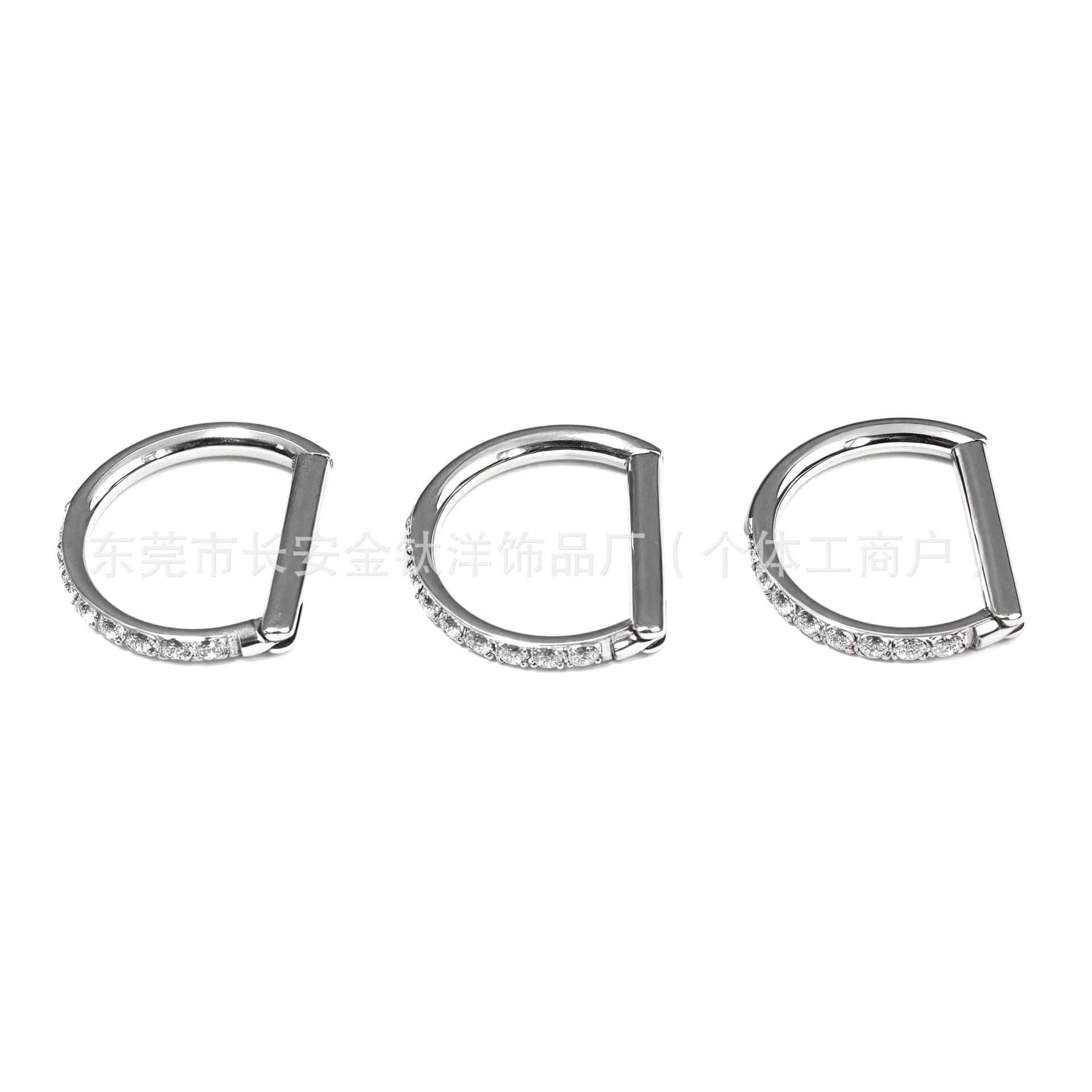 F136 Titanium Half-Set Zircon D-Ring Earrings Nose Ring Lip Ring G23 Titanium Alloy Body Piercing Jewelry - Image 2