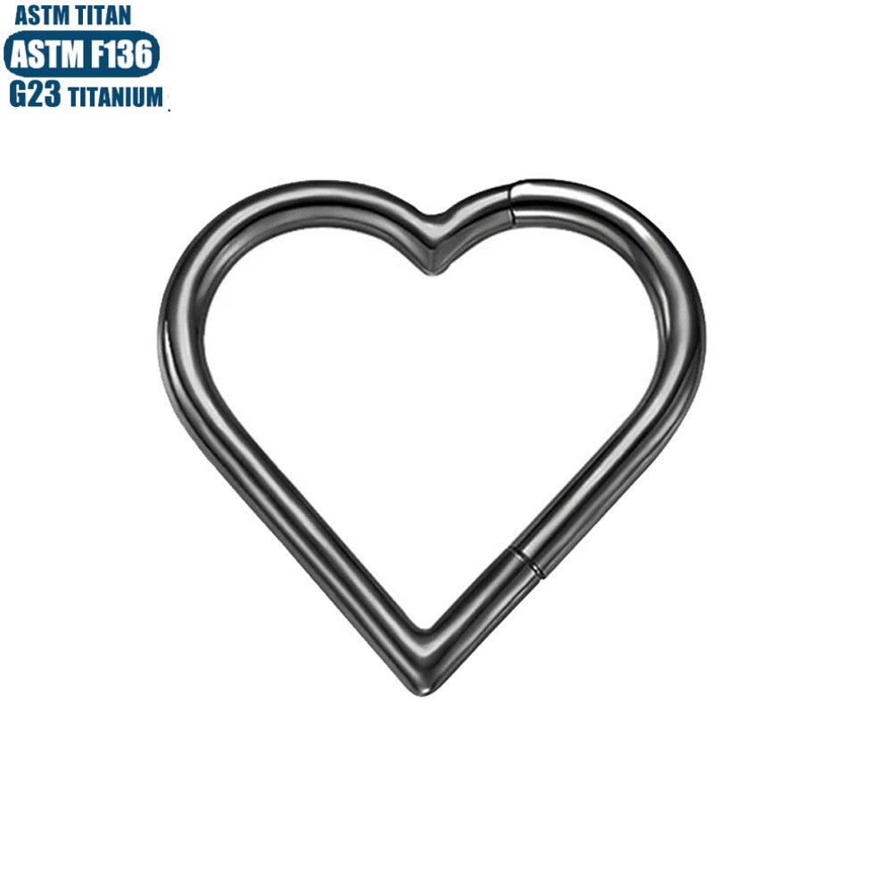 G23 Titanium Alloy Heart-Shaped Earrings Seamless Open Ring Hinge Septum Ring Ear Piercing Jewelry - Image 4