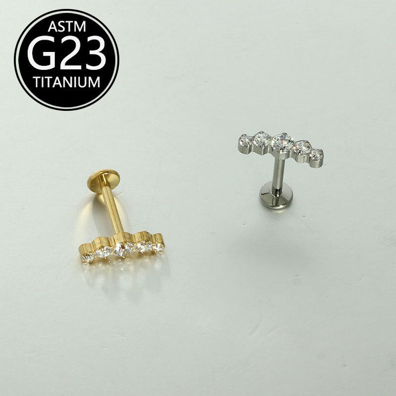 G23 Titanium Alloy Zircon Lip Labret Stud 16G Ear Cartilage Piercing Jewelry - Image 5