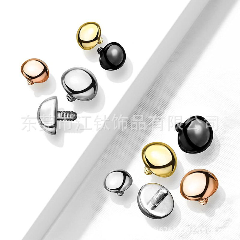 G23 Titanium Hemisphere Lip Nail Earring - Flat Back Stud for Cartilage Piercing - Image 3